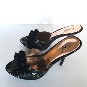 CARLOS SANTANA Black Lace Heels